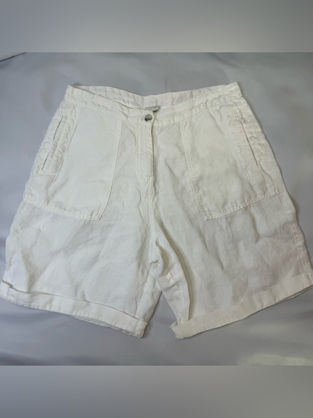 Poetry - 100% Linen Women's Casual White Shorts - Size 10